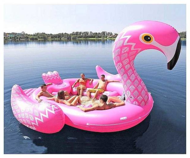 Riesige aufblasbare Flamingo für 6 Personen
