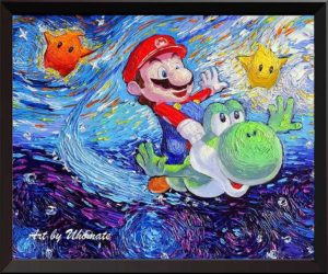 Super Mario Bros Vincent van Gogh Leinwand Bild